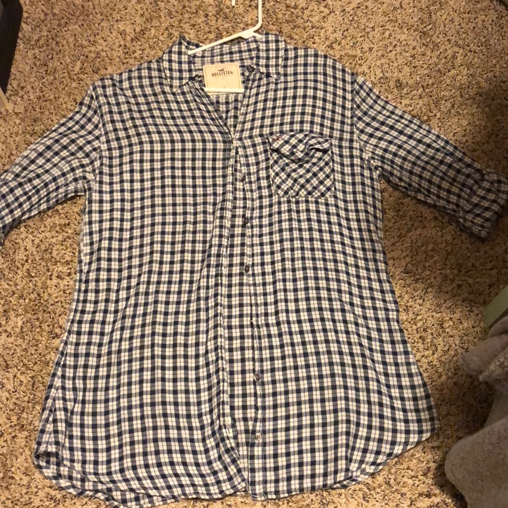 Black and White checkered Hollister flannel